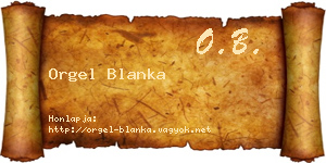 Orgel Blanka névjegykártya
